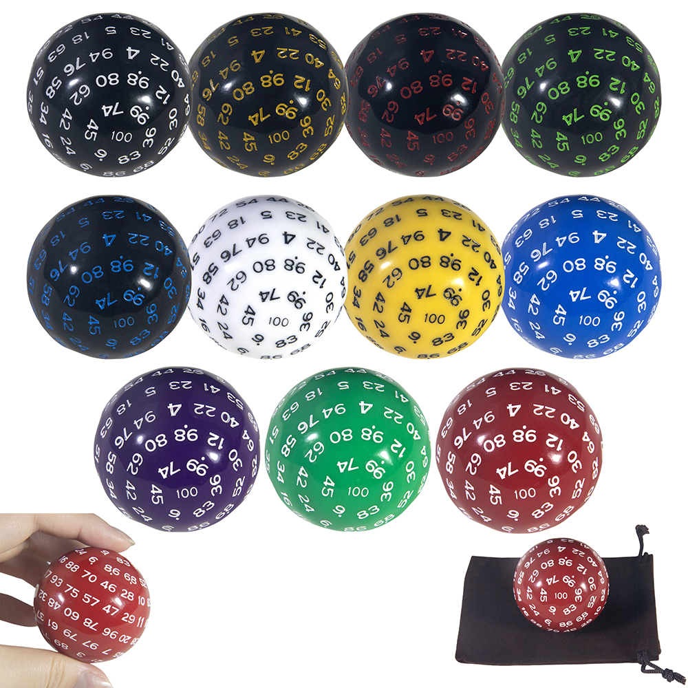 Board Game Ludo - D100 Dice Polyhedral Acrylic 100 Sided