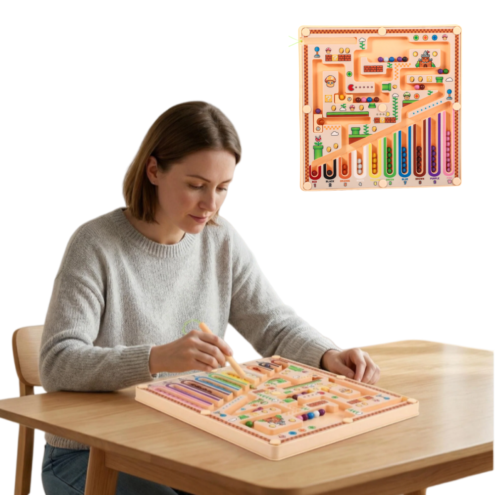 Board Game Strategi - Magnetic maze bead board game, exercises