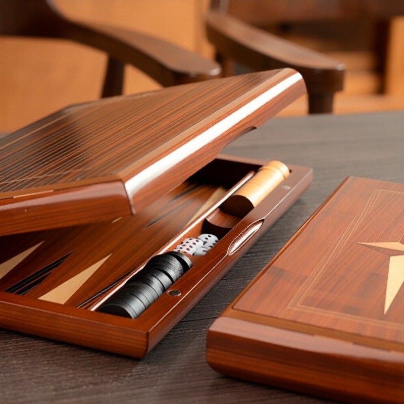 Solid Wood Backgammon 11-19 In - огляд і ціна Board Game Quacks