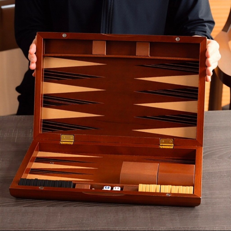 Solid Wood Backgammon 11-19 In - огляд і ціна Board Game Quacks