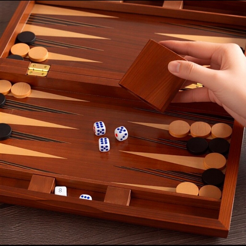 Solid Wood Backgammon 11-19 In - огляд і ціна Board Game Quacks
