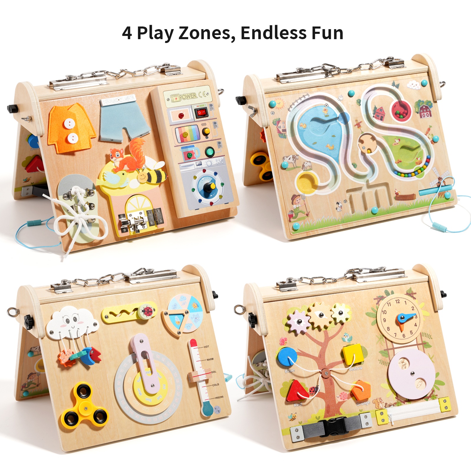 Wooden 4-in-1 Busy Board with  - огляд і ціна Board Game Of Life
