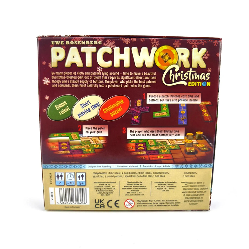 New Patchwork Christmas Board  - огляд і ціна Board Game Strategi